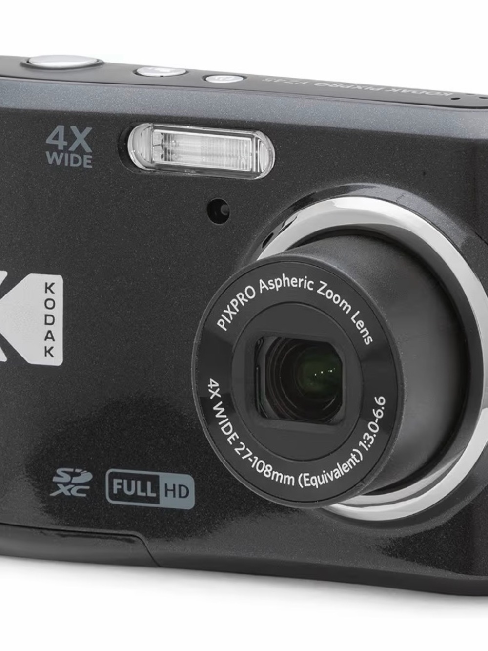 Kodak FIXPRO FZ45 Digital Camera in Black - 4x Wide Zoom, Full HD